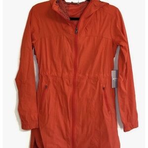 Athleta Women's Vibrant Orange Gingham Utility Jacket